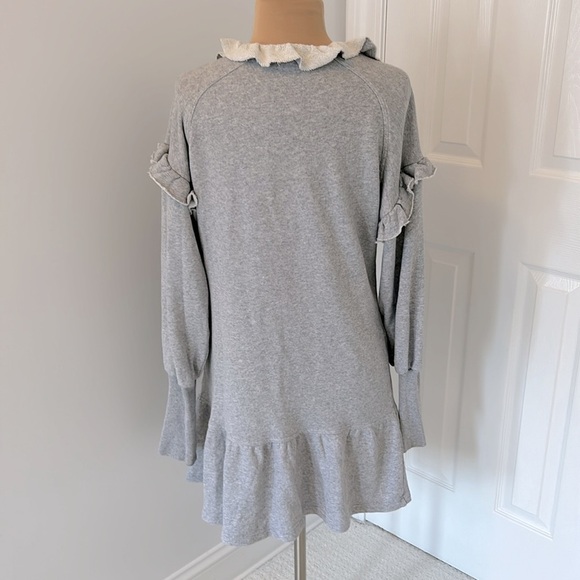 Something Navy Gray Ruffled Sweatshirt Dress - Picture 3 of 7